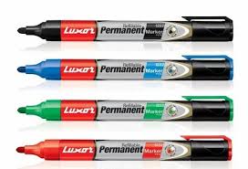 Luxor White Board Refillable Permanent Marker (Black, Blue, Red, Green) -(Pack of 1))